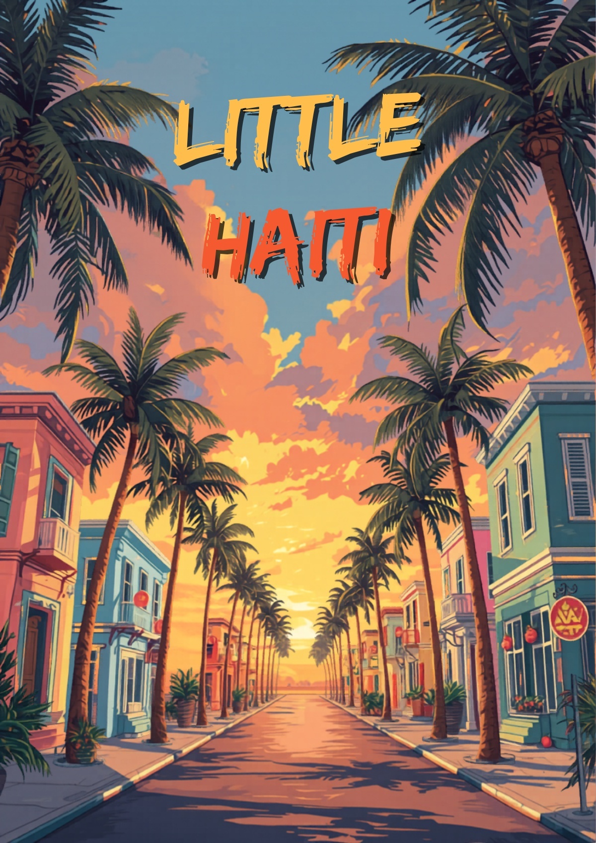 Little Haiti, Miami — colorful Caribbean-style gingerbread houses and vibrant street culture